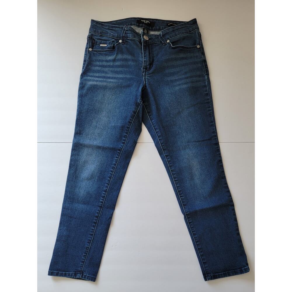 Nine West Womens 4 Gramercy Style Dark Wash Skinny Ankle Denim Jeans